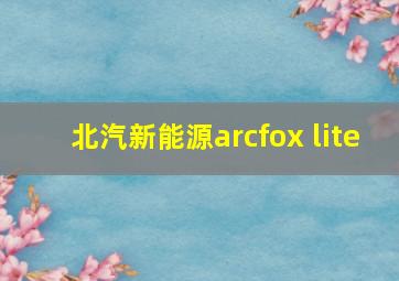 北汽新能源arcfox lite